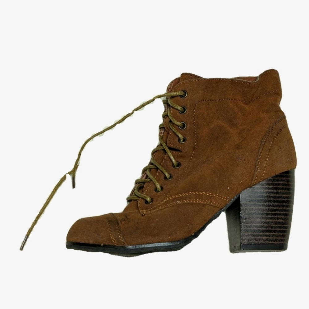 Brown Faux Suede Ankle Boots